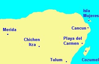 cancun surroundings area map